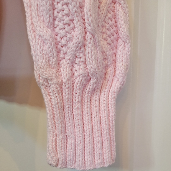 Women Large Pink Hand Cable Knit Sweater 100 Percent Natural Fibers AMAZONIAS - Picture 5 of 5